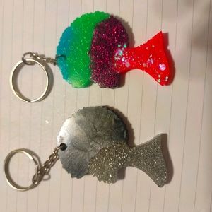 Custom fro girl keychain